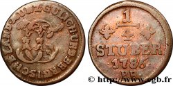ALLEMAGNE - JULIERS-BERG 1/4 Stuber Duché de Jülich-Berg monogramme de Carl Théodore de Bavière 1786 Düsseldorf TB 