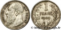 BELGIEN 1 Franc Léopold II légende française 1909  S 