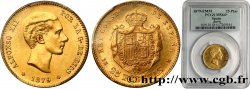 ESPAGNE - ROYAUME D ESPAGNE - ALPHONSE XII 25 Pesetas 1879 Madrid SPL64 PCGS