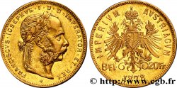 ÖSTERREICH 8 Florins ou 20 Francs or François-Joseph Ier 1878 Vienne fVZ 