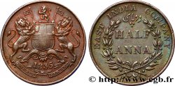 INDES BRITANNIQUES 1/2 Anna East India Company 1835 Madras TB+ 