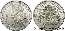 SUÈDE 2 Kronor Oscar II - 25 e anniversaire du règne 1897 Stockholm SUP 