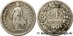 SUISSE 2 Francs Helvetia 1878 Berne TB 