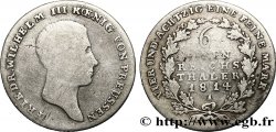 ALLEMAGNE - PRUSSE 1/6 Thaler Frédéric-Guillaume III 1814 Berlin TB 