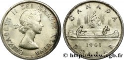 CANADA 1 Dollar Elisabeth II / canoe avec indien 1961  SUP 