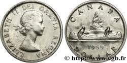 CANADA 1 Dollar Elisabeth II / canoe avec indien 1959  AU 