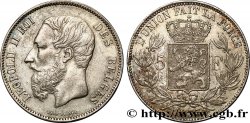 BELGIQUE 5 Francs Léopold II 1873 