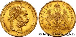ÖSTERREICH 8 Florins ou 20 Francs François-Joseph Ier 1885 Vienne