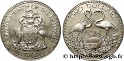 BAHAMAS 2 Dollars Proof emblème / flamands roses 1976 