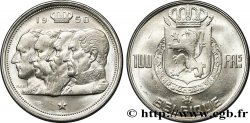 BELGIUM 100 Francs armes au lion / portraits des quatre rois de Belgique, légende française 1950 