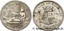SPAIN 2 Pesetas “ESPAÑA” allongée 1870 Madrid