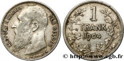 BELGIQUE 1 Franc Léopold II légende en flamand 1904 