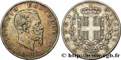 ITALIE 5 Lire Victor Emmanuel II 1872 Milan TB+ 