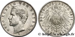 ALLEMAGNE - BAVIÈRE 3 Mark Othon Ier 1911 Munich  TTB+ 