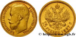 RUSSIE - NICOLAS II 15 Roubles 1897 Saint-Petersbourg TTB+ 