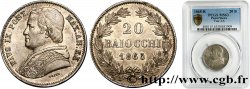 ITALY - PAPAL STATES - PIUS IX (Giovanni Maria Mastai Ferretti) 20 Baiocchi an XX 1865 Rome