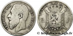 BELGIUM 2 Francs Léopold II légende française 1866 