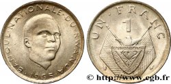 RUANDA 1 Franc président Grégoire Kayibanda / emblème 1965 Bruxelles SPL 
