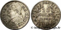 VATICAN ET ÉTATS PONTIFICAUX 10 Soldi (50 Centesimi) Pie IX an XXIII 1868 Rome TB 