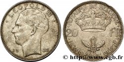 BELGIUM 20 Francs Léopold III position B 1935  XF 