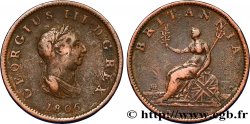 ROYAUME-UNI 1/2 Penny Georges III tête laurée 1806 Soho TB+ 