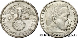 GERMANY 2 Reichsmark aigle surmontant une swastika / Maréchal Paul von Hindenburg 1939 Berlin AU 