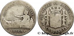 SPAIN 1 Peseta monnayage provisoire (1869) avec mention “Gobierno Provisional” 1869 Madrid F 