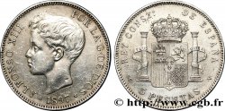 ESPAGNE 5 Pesetas Alphonse XIII 3e type 1897 Madrid TTB/SUP 