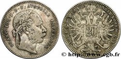 AUSTRIA 20 Kreuzer Empereur François-Joseph Ier tête laurée / aigle bicéphale 1869 Vienne