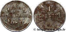 ALLEMAGNE 1 Kopeck Monnaie d’occupation du commandement supérieur du front Est 1916 Hambourg - J TTB 