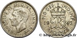 REINO UNIDO 6 Pence Georges VI / monograme GRI 1942  MBC 
