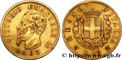 ITALIE 10 Lire Victor Emmanuel II 1863 Turin TB+ 