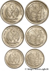 WESTSAHARA Lot de trois monnaies de 1, 2 et 5 Pesetas 1992 