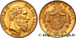BELGIQUE 20 Francs or Léopold II 1878 Bruxelles