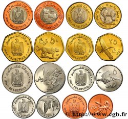 PALESTINA Lot de 7 monnaies de 1, 2 1/2, 5, 10 & 25 Qirsh, 1 & 2 Dinars 2010 