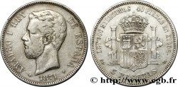 ESPAGNE 5 Pesetas Amédée Ier  1871 Madrid TB+ 