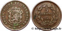 LUXEMBOURG 5 Centimes écu couronné 1860 Paris TB 