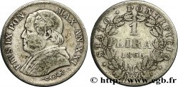 VATICAN ET ÉTATS PONTIFICAUX 1 Lire Pie IX an XXI 1866 Rome TB+/TTB 