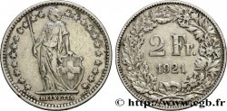 SUISSE 2 Francs Helvetia 1921 Berne - B
