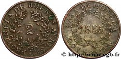 ARGENTINE 2 Reales Buenos Aires 1855  TTB 