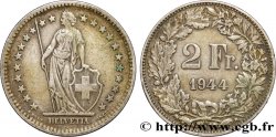SCHWEIZ 2 Francs Helvetia 1944 Berne fVZ 