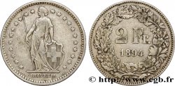 SUISSE 2 Francs Helvetia 1894 Berne - B TB+ 