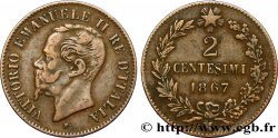 ITALIE 2 Centesimi Victor Emmanuel II 1867 Milan - M TTB 