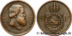 BRÉSIL 20 Réis Empereur Pierre II 1869  TTB 