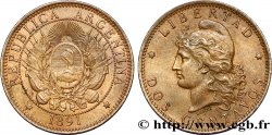 ARGENTINA 2 Centavos emblème / “Liberté” 1891  AU 
