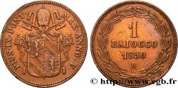 VATICAN AND PAPAL STATES 1 Baiocco Pie IX an V 1850 Rome VF 