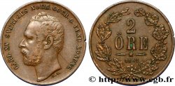 SUÈDE 2 Ore Charles XV 1861  TTB 