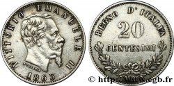 ITALIE 20 Centesimi Victor Emmanuel II 1863 Milan TTB+ 