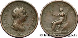 REGNO UNITO 1 Penny Georges III tête laurée 1807  MB 