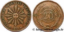 URUGUAY 20 Centesimos 1857 Lyon SS 